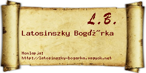Latosinszky Bogárka névjegykártya